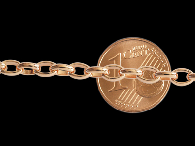 rosegold Kette mit Größenvergleich